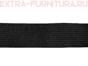 Резинка вязаная, 25мм (+/-2мм), цв.черный (уп.-50м*12 уп) Б