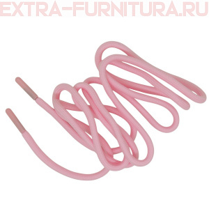 Шнурки круглые 150см, шир.6мм, цв.134 розовый, пласт.наконечник, уп.100шт