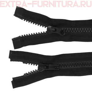 Молния Трактор Т5 2 замка, дл.75 см, цв.черный, усил. звено (кл.А)