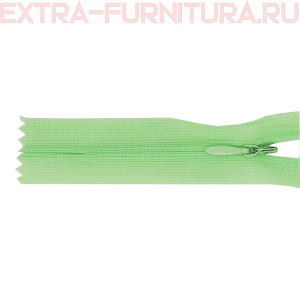 Молния потайная № 3, 50 см, цв. 247 салатовый п/э пл.9,3 гр/м