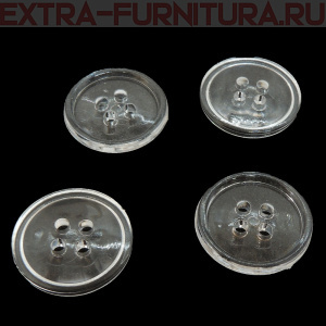 Пуговицы 20/4 прозрачные, ПС-2, упаковка 1000 шт.