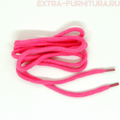 Шнурки круглые 130 см, Хлопок, цв.розовый