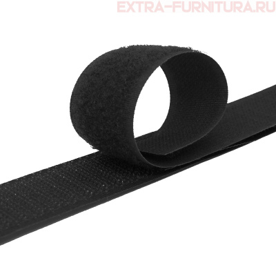  Лента контакт 20мм цв.черный (25м)