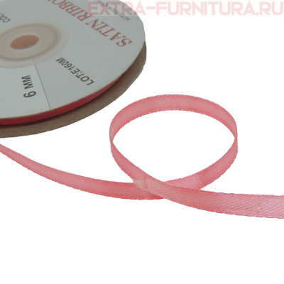 Лента атласная  6 мм  цв.054 брусника рул. 27,42м      