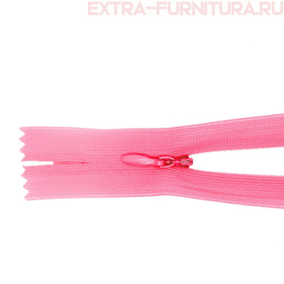Молния потайная № 3, 50 см, цв. 141 розовый п/э пл.9,3 гр/м