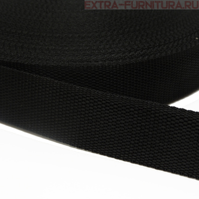 Стропа шир.35мм, цв.чёрный, уп.50м, пл. 13 гр/м