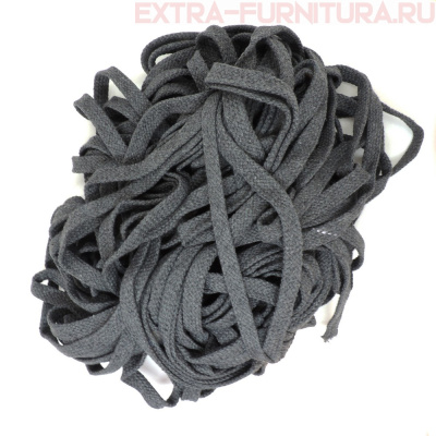 Шнур плоский х/б 12мм, цв.серый темный 109, уп.50м, пл. 9,88 гр/м