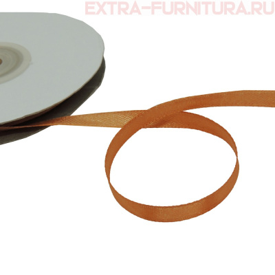 Лента атласная  6 мм  цв.191 светло-коричневый рул. 27,42м
