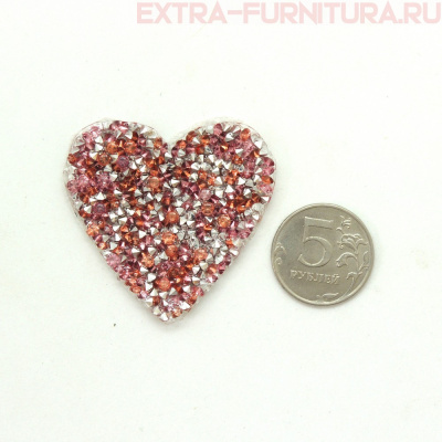 Термоаппликация арт. ТАС 153 Сердце розовое